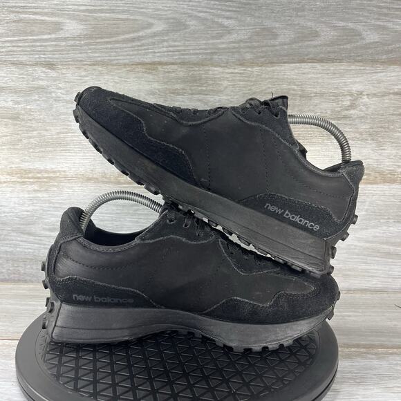 New Balance Men’s 327 Triple Black Athletic Sneakers Size 8 - Picture 8 of 10
